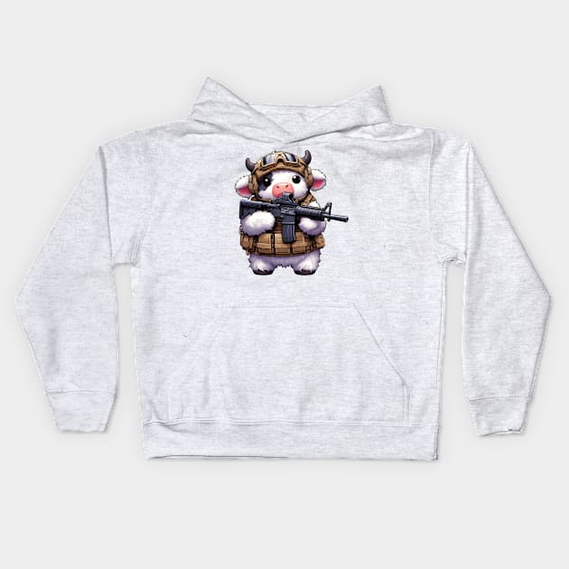 Fluffy Cow Kids Hoodie by Rawlifegraphic